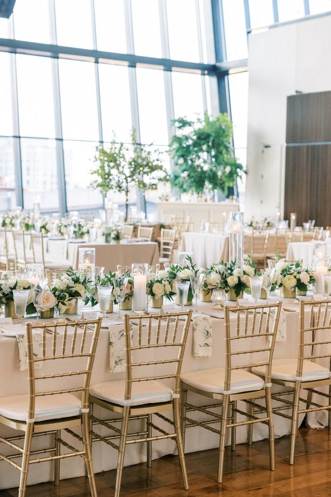Sunlit celebration in a modern glass venue
